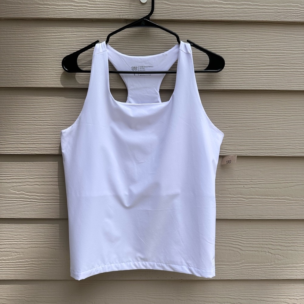 Albion Women's White Racerback Tank Top Blouse, Size S (A28) NWT